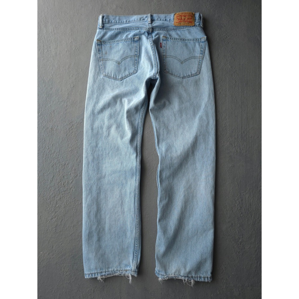 Vintage 2000s Levi's Light Wash 505 Straight Leg Jeans 31x28 Distressed